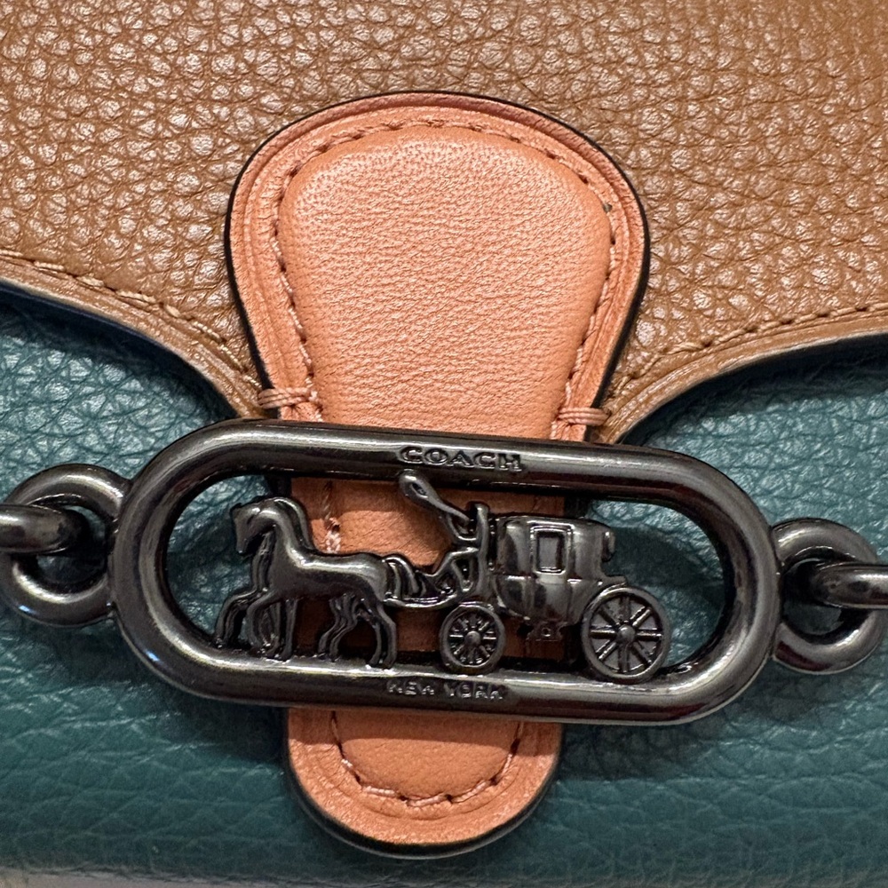 Coach Jade Mini Belt Bag and Wallet- Color Block Dark Turquoise Multi - Picture 11 of 13